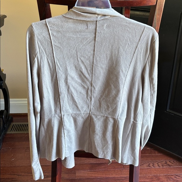 Bagatelle Light Gray Draped  Suede Jacket S - Picture 4 of 4